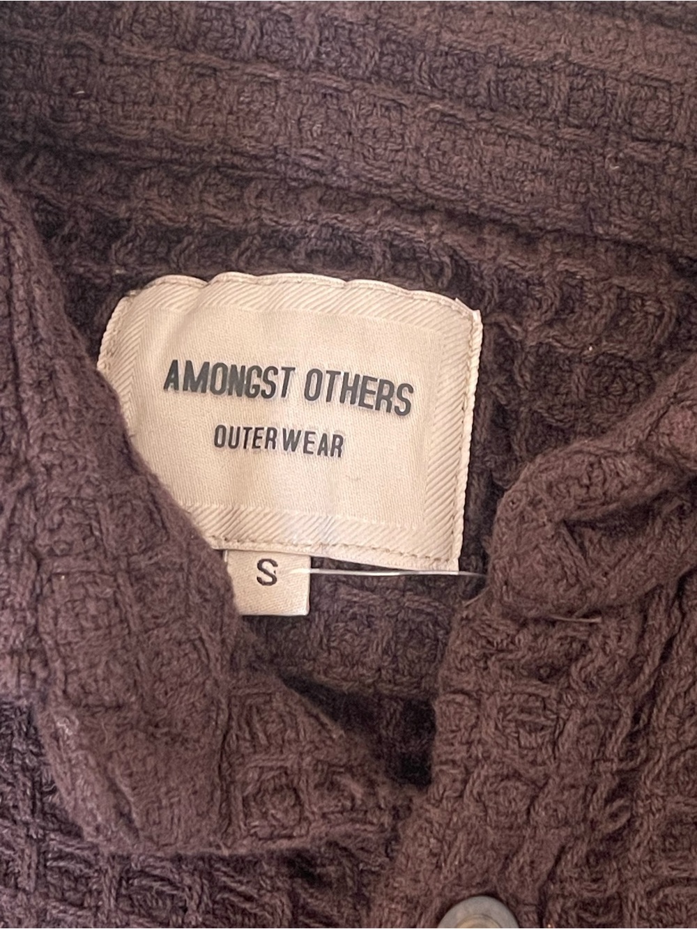 NWT Amongst Friends Waffle Knit Button-Up Shacket Jacket Chocolate Brown size S - Picture 7 of 10